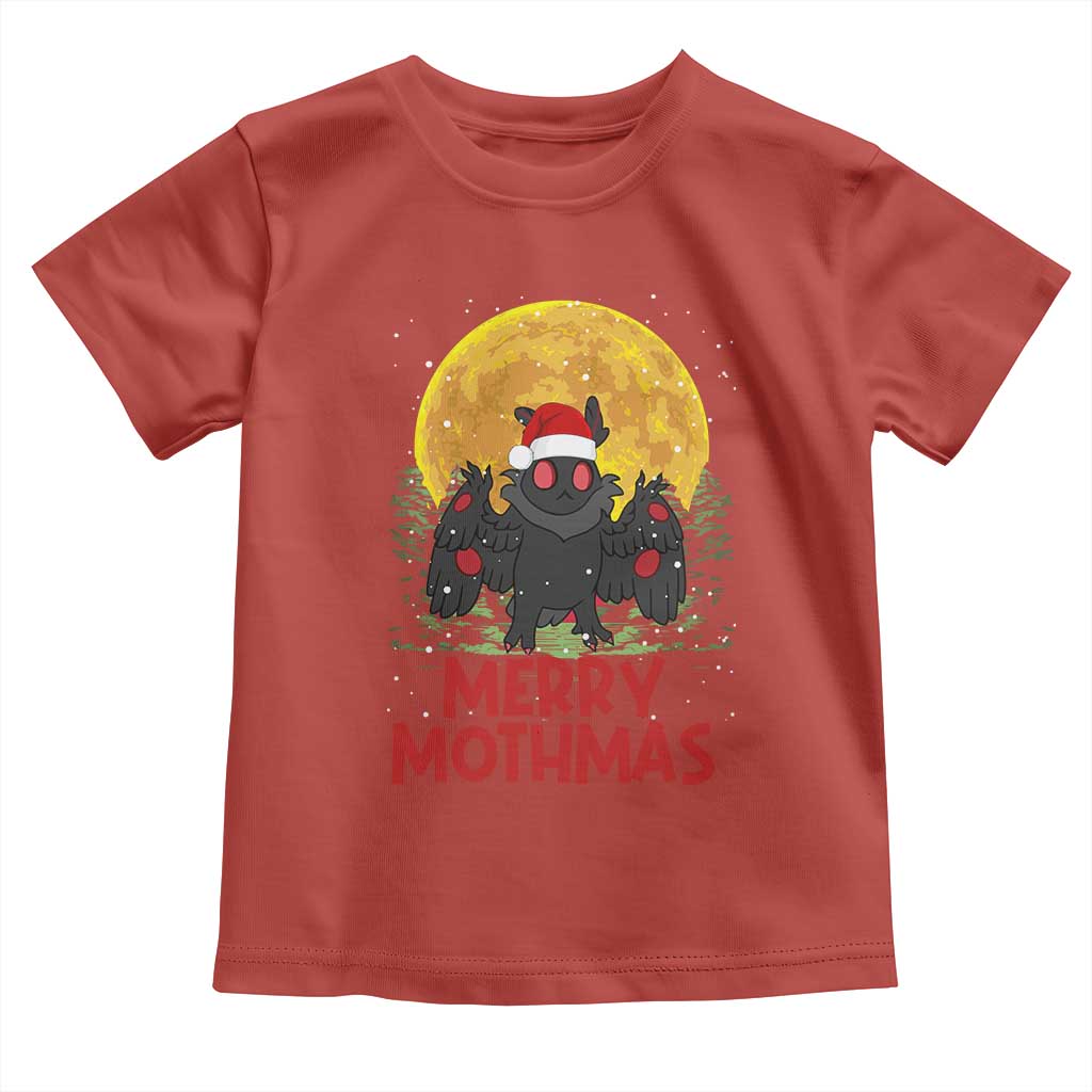 Mothman Christmas Toddler T Shirt Funny Merry Mothmas Cryptid Xmas Santa TS02 Red Print Your Wear