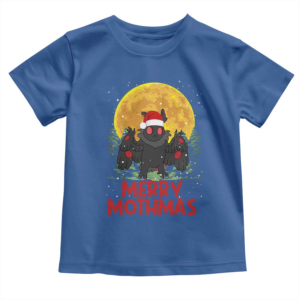 Mothman Christmas Toddler T Shirt Funny Merry Mothmas Cryptid Xmas Santa TS02 Royal Blue Print Your Wear