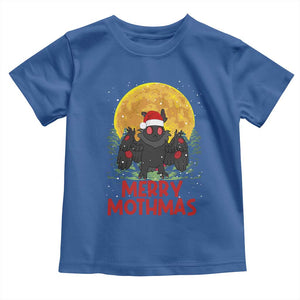 Mothman Christmas Toddler T Shirt Funny Merry Mothmas Cryptid Xmas Santa TS02 Royal Blue Print Your Wear