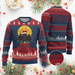 Mothman Xmas Ugly Christmas Sweater Funny Merry Mothmas Cryptid Santa TS02 Burgundy Print Your Wear