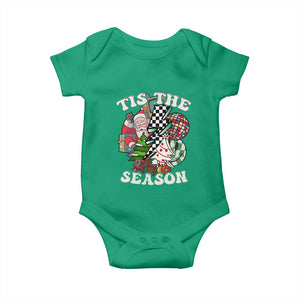 Groovy Christmas Baby Onesie Tis The Season Retro Santa Vibe TS02 Irish Green Print Your Wear