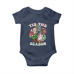 Groovy Christmas Baby Onesie Tis The Season Retro Santa Vibe TS02 Navy Print Your Wear