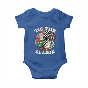 Groovy Christmas Baby Onesie Tis The Season Retro Santa Vibe TS02 Royal Blue Print Your Wear