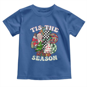 Groovy Christmas Toddler T Shirt Tis The Season Retro Santa Vibe TS02 Royal Blue Print Your Wear