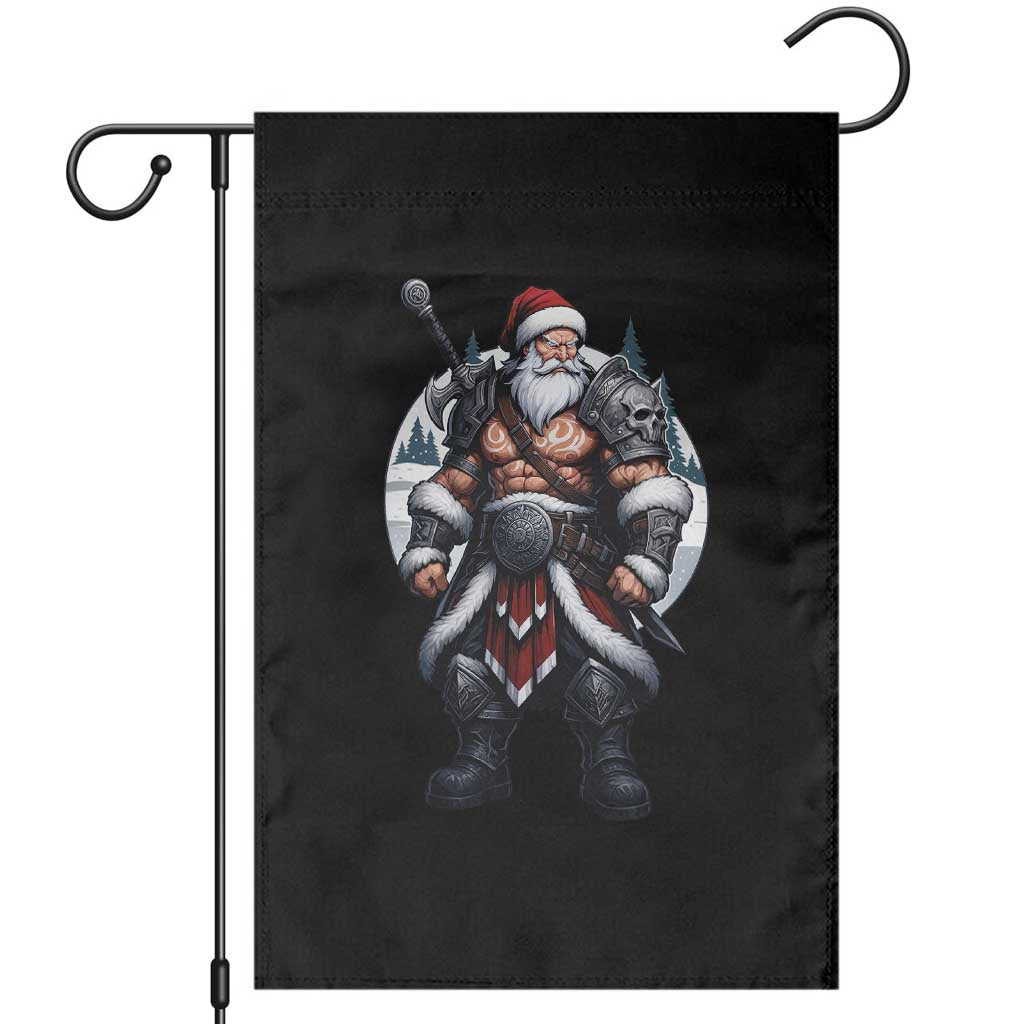 Epic Viking Santa Christmas Garden Flag Barbarian Style Holiday Warrior Claus TS02 Black Print Your Wear