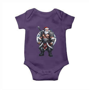 Epic Viking Santa Christmas Baby Onesie Barbarian Style Holiday Warrior Claus TS02 Purple Print Your Wear