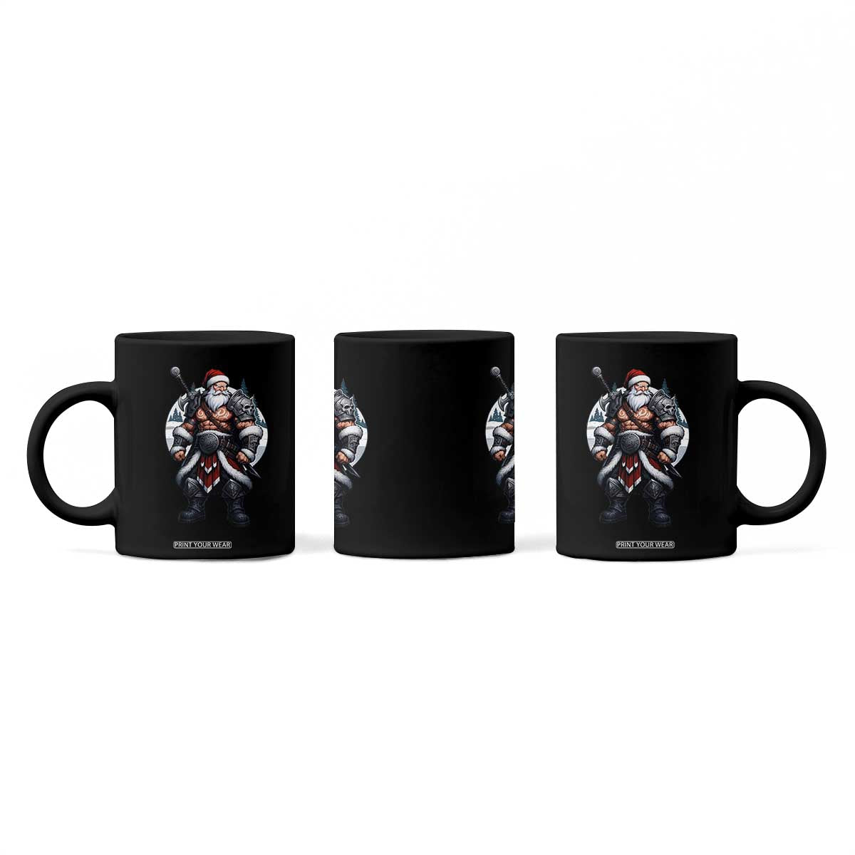 Epic Viking Santa Christmas Coffee Mug Barbarian Style Holiday Warrior Claus TS02 Print Your Wear