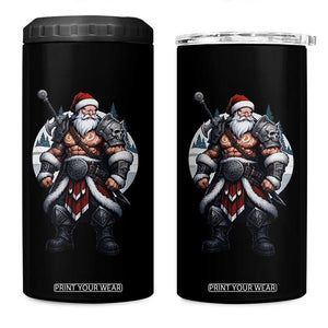 Epic Viking Santa Christmas 4 in 1 Can Cooler Tumbler Barbarian Style Holiday Warrior Claus TS02 One Size: 16 oz Black Print Your Wear
