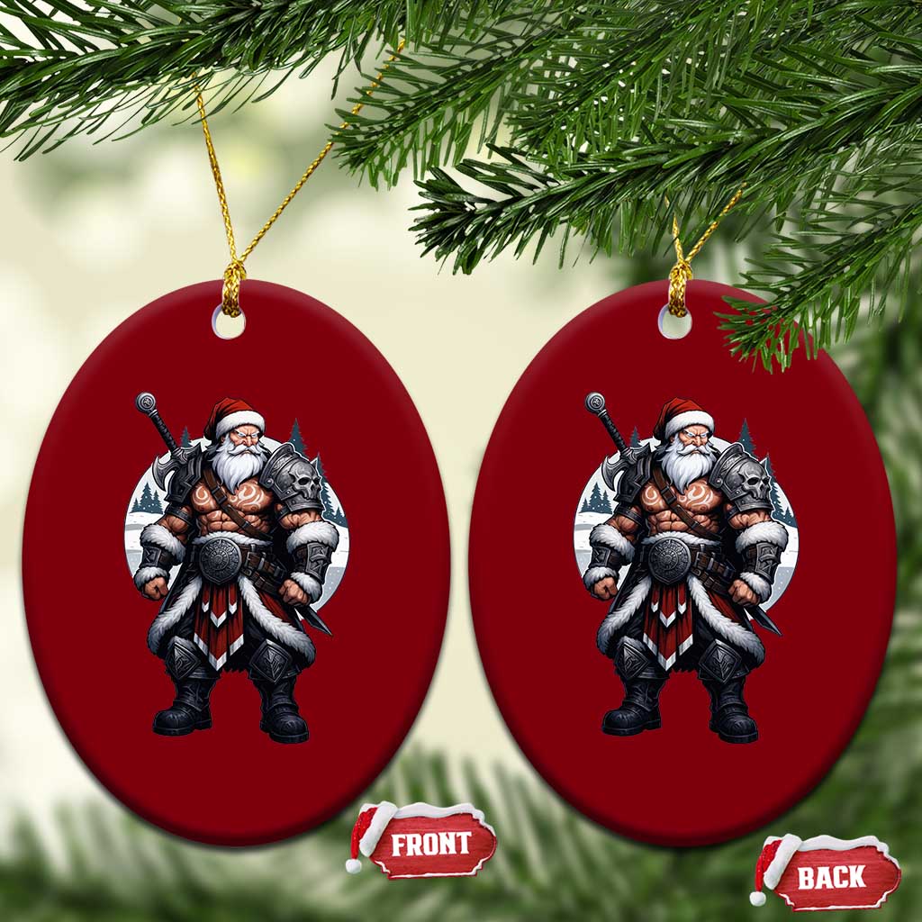 Epic Viking Santa Christmas Ceramic Ornament Barbarian Style Holiday Warrior Claus TS02 Print Your Wear