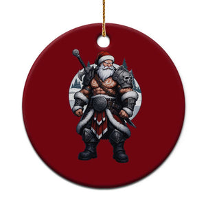 Epic Viking Santa Christmas Ceramic Ornament Barbarian Style Holiday Warrior Claus TS02 1pc Red Print Your Wear