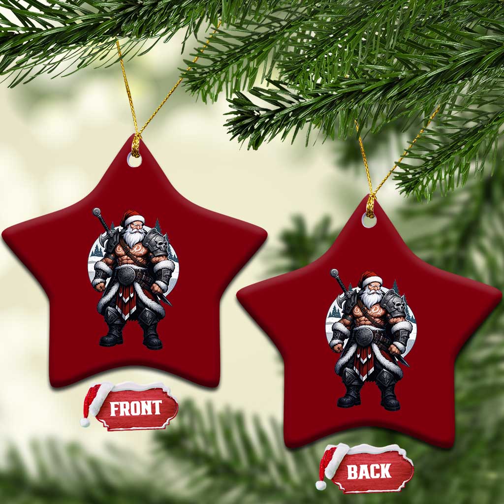 Epic Viking Santa Christmas Ceramic Ornament Barbarian Style Holiday Warrior Claus TS02 Print Your Wear