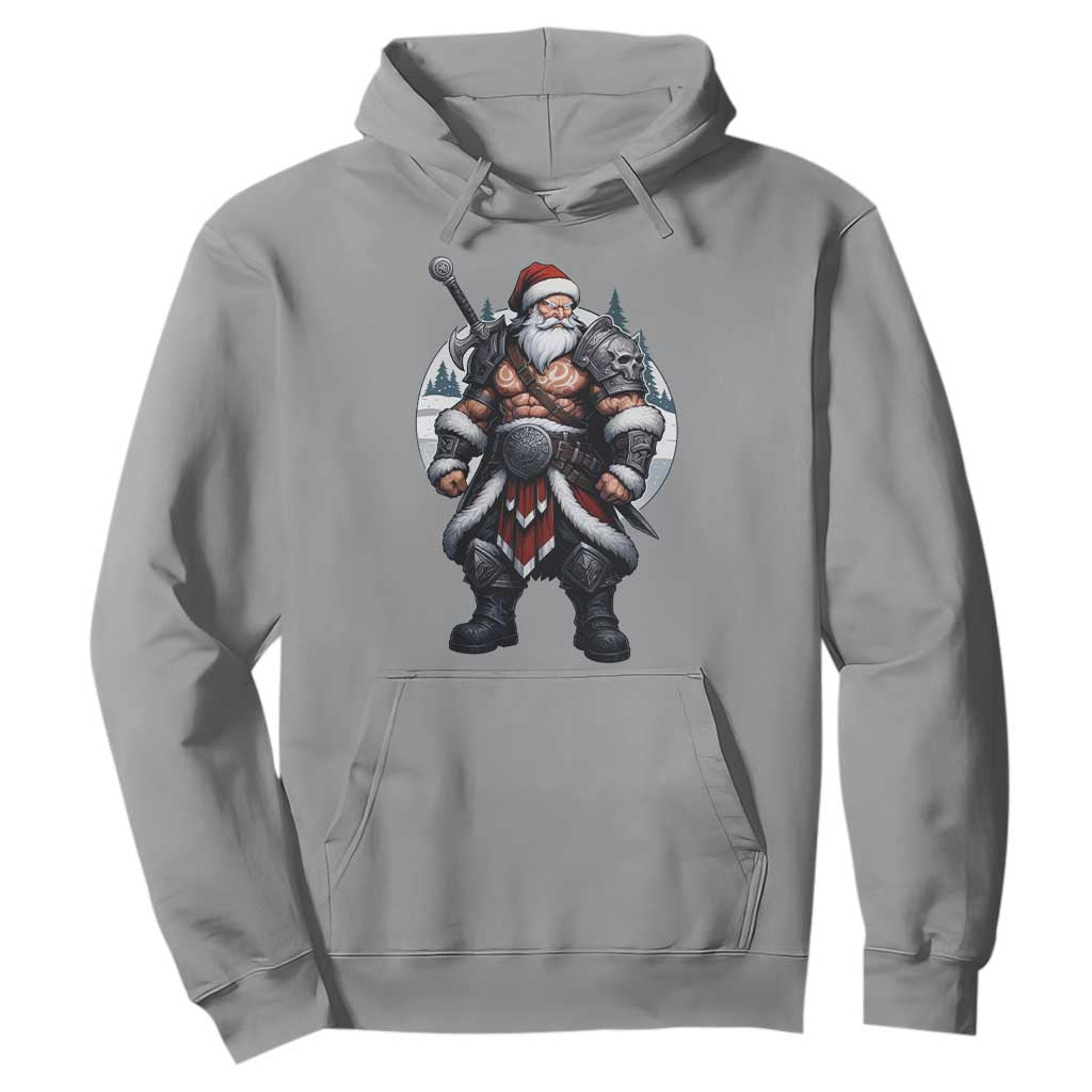 Epic Viking Santa Christmas Hoodie Barbarian Style Holiday Warrior Claus TS02 Sport Gray Print Your Wear