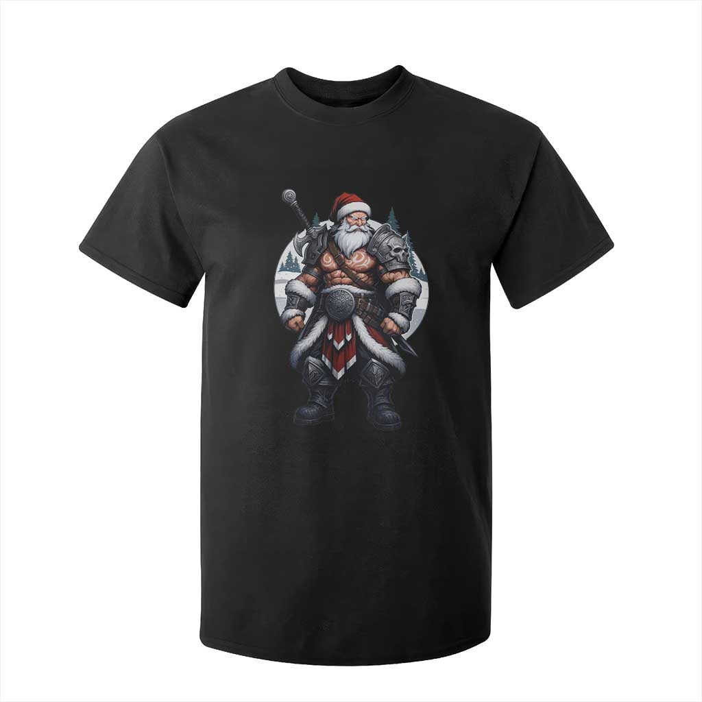Epic Viking Santa Christmas T Shirt For Kid Barbarian Style Holiday Warrior Claus TS02 Black Print Your Wear