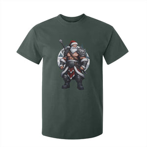 Epic Viking Santa Christmas T Shirt For Kid Barbarian Style Holiday Warrior Claus TS02 Dark Forest Green Print Your Wear