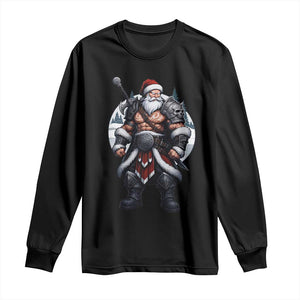 Epic Viking Santa Christmas Long Sleeve Shirt Barbarian Style Holiday Warrior Claus TS02 Black Print Your Wear