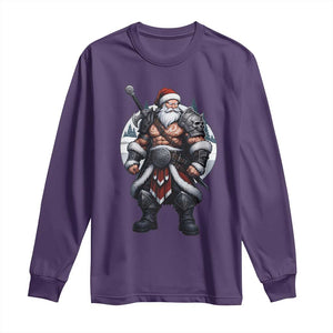 Epic Viking Santa Christmas Long Sleeve Shirt Barbarian Style Holiday Warrior Claus TS02 Purple Print Your Wear