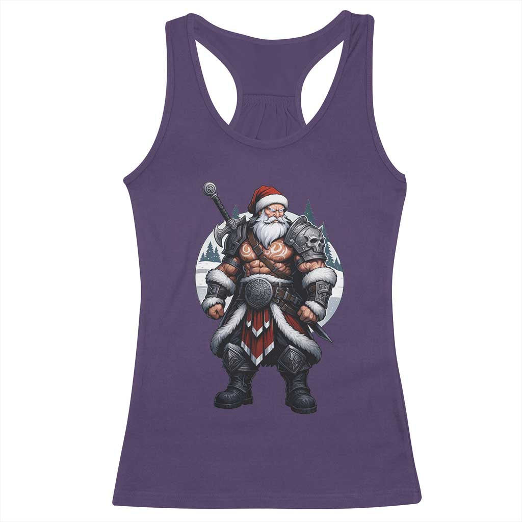 Epic Viking Santa Christmas Racerback Tank Top Barbarian Style Holiday Warrior Claus TS02 Purple Print Your Wear