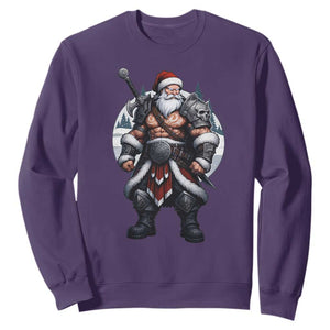 Epic Viking Santa Christmas Sweatshirt Barbarian Style Holiday Warrior Claus TS02 Purple Print Your Wear