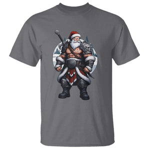 Epic Viking Santa Christmas T Shirt Barbarian Style Holiday Warrior Claus TS02 Charcoal Print Your Wear