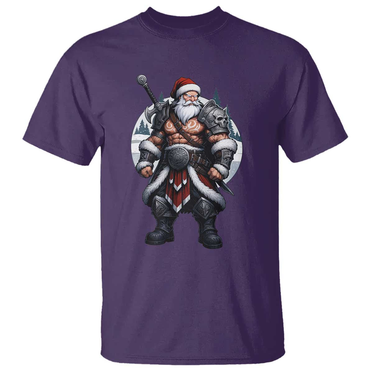 Epic Viking Santa Christmas T Shirt Barbarian Style Holiday Warrior Claus TS02 Purple Print Your Wear