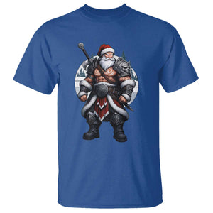Epic Viking Santa Christmas T Shirt Barbarian Style Holiday Warrior Claus TS02 Royal Blue Print Your Wear