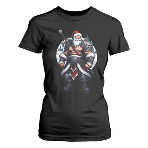 Epic Viking Santa Christmas T Shirt For Women Barbarian Style Holiday Warrior Claus TS02 Black Print Your Wear