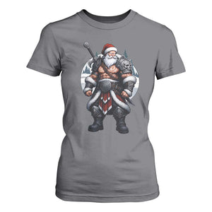 Epic Viking Santa Christmas T Shirt For Women Barbarian Style Holiday Warrior Claus TS02 Charcoal Print Your Wear
