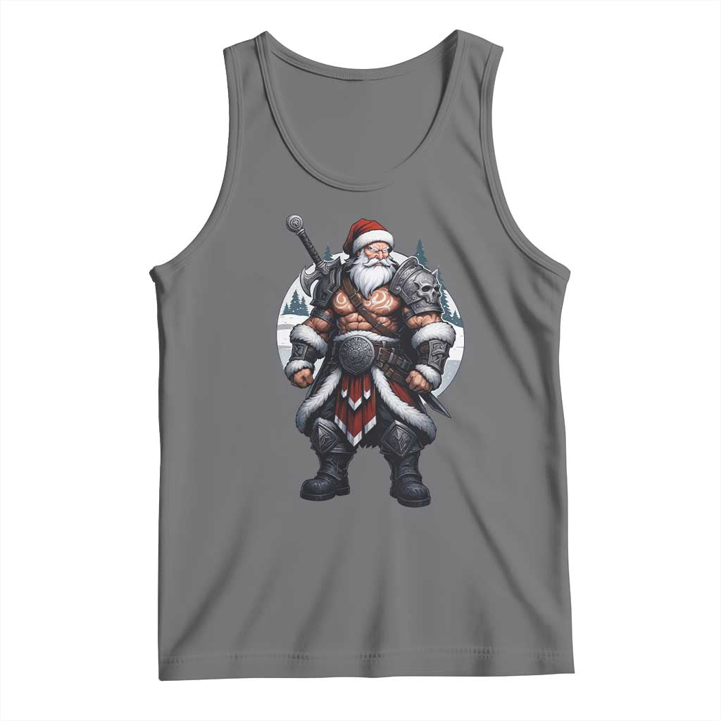 Epic Viking Santa Christmas Tank Top Barbarian Style Holiday Warrior Claus TS02 Black Heather Print Your Wear