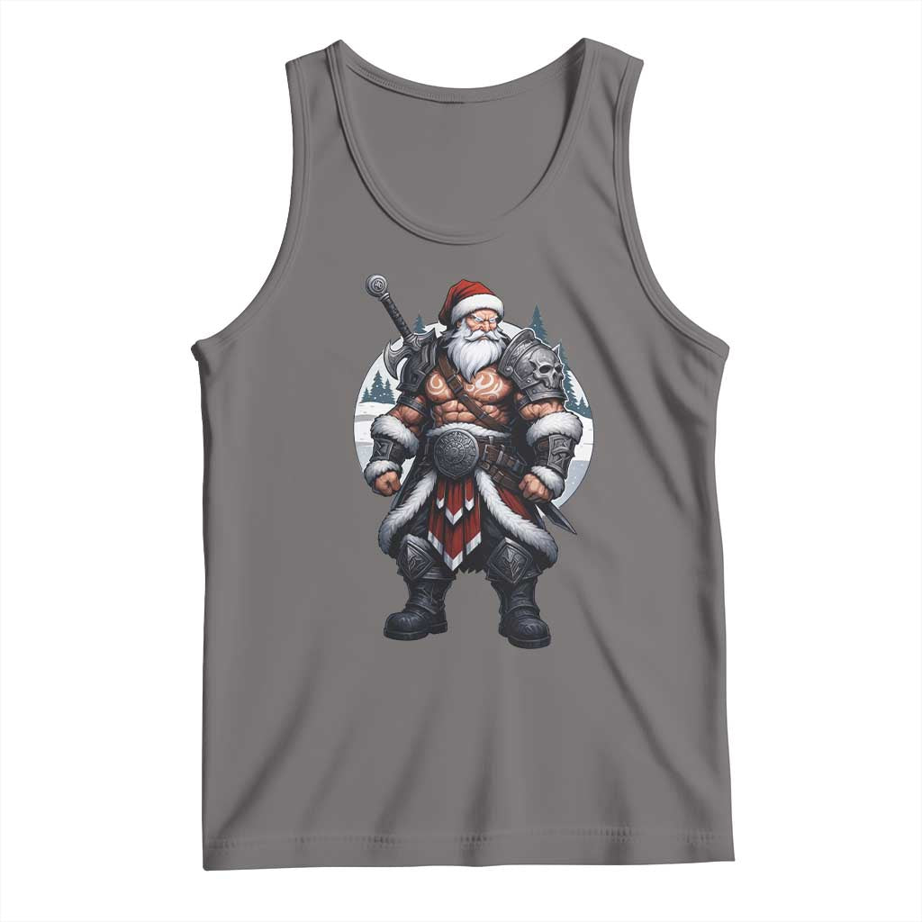 Epic Viking Santa Christmas Tank Top Barbarian Style Holiday Warrior Claus TS02 Deep Heather Print Your Wear