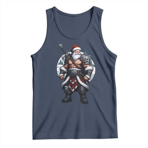 Epic Viking Santa Christmas Tank Top Barbarian Style Holiday Warrior Claus TS02 Navy Print Your Wear