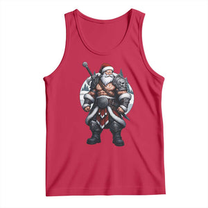 Epic Viking Santa Christmas Tank Top Barbarian Style Holiday Warrior Claus TS02 Red Print Your Wear