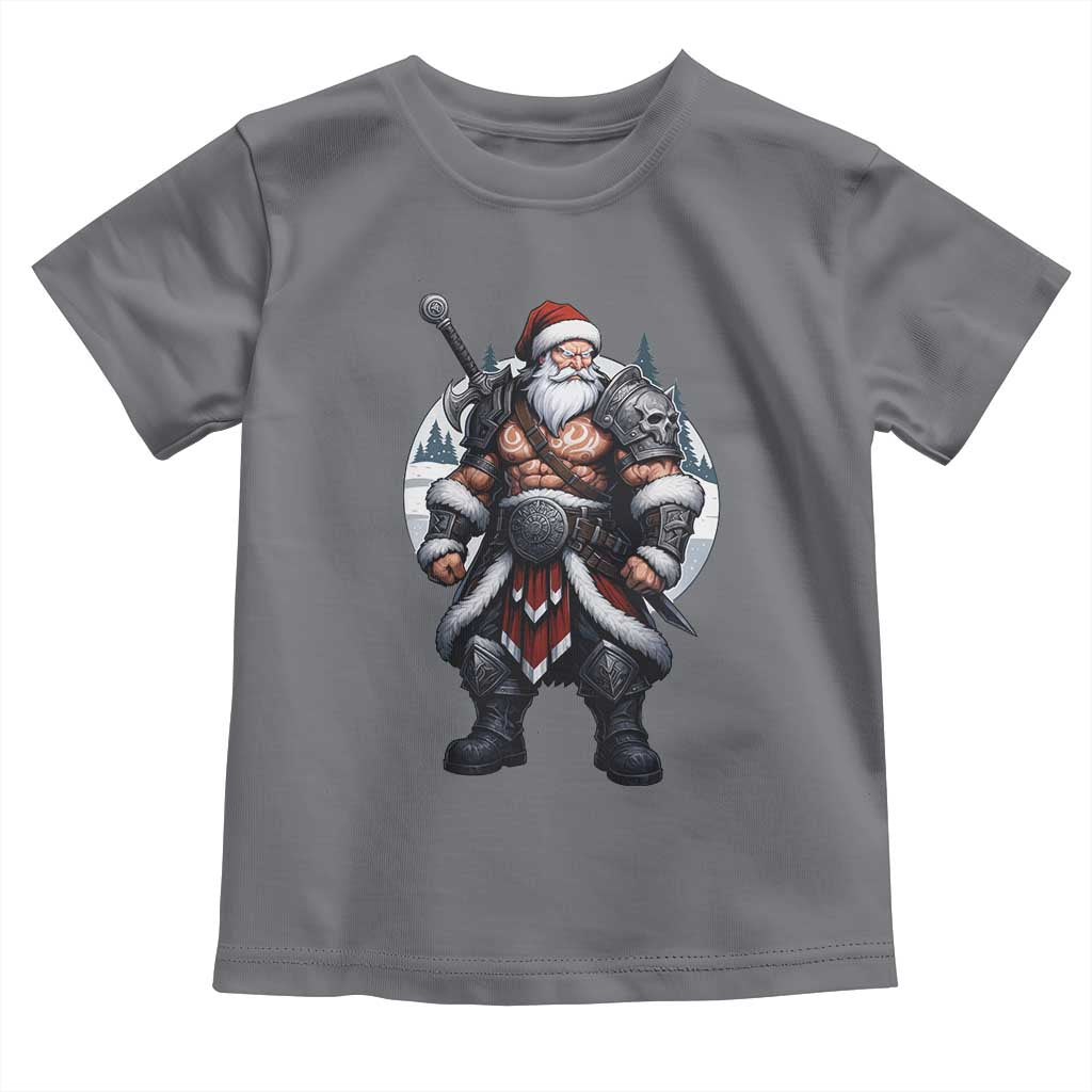 Epic Viking Santa Christmas Toddler T Shirt Barbarian Style Holiday Warrior Claus TS02 Charcoal Print Your Wear