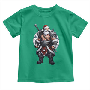 Epic Viking Santa Christmas Toddler T Shirt Barbarian Style Holiday Warrior Claus TS02 Irish Green Print Your Wear