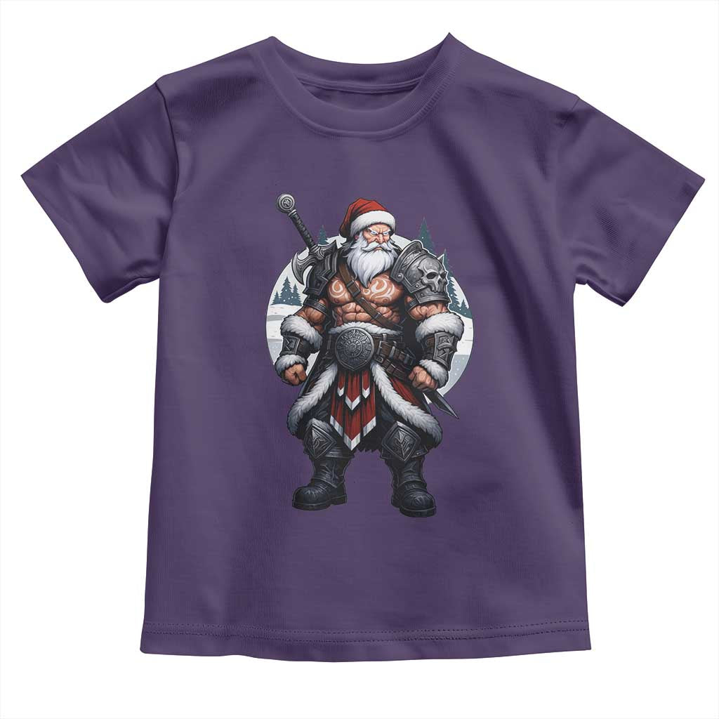 Epic Viking Santa Christmas Toddler T Shirt Barbarian Style Holiday Warrior Claus TS02 Purple Print Your Wear