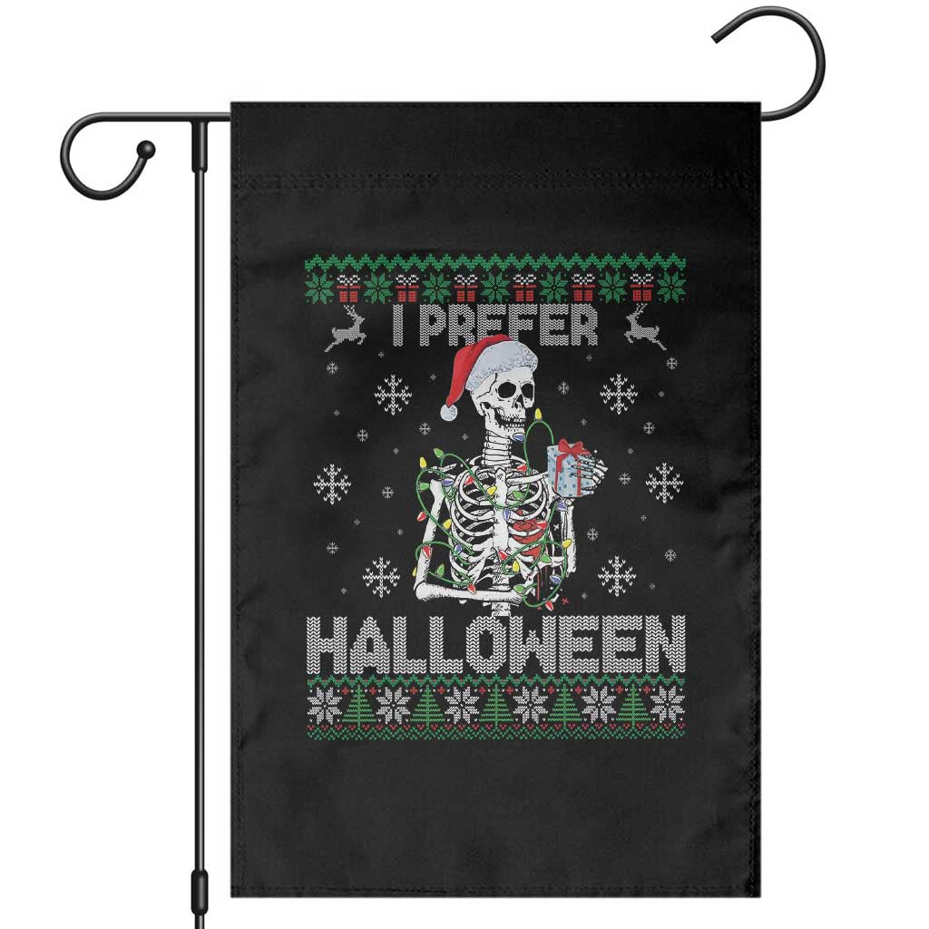 Funny Skeleton Christmas Garden Flag I Prefer Halloween Spooky Xmas Holiday TS02 Black Print Your Wear