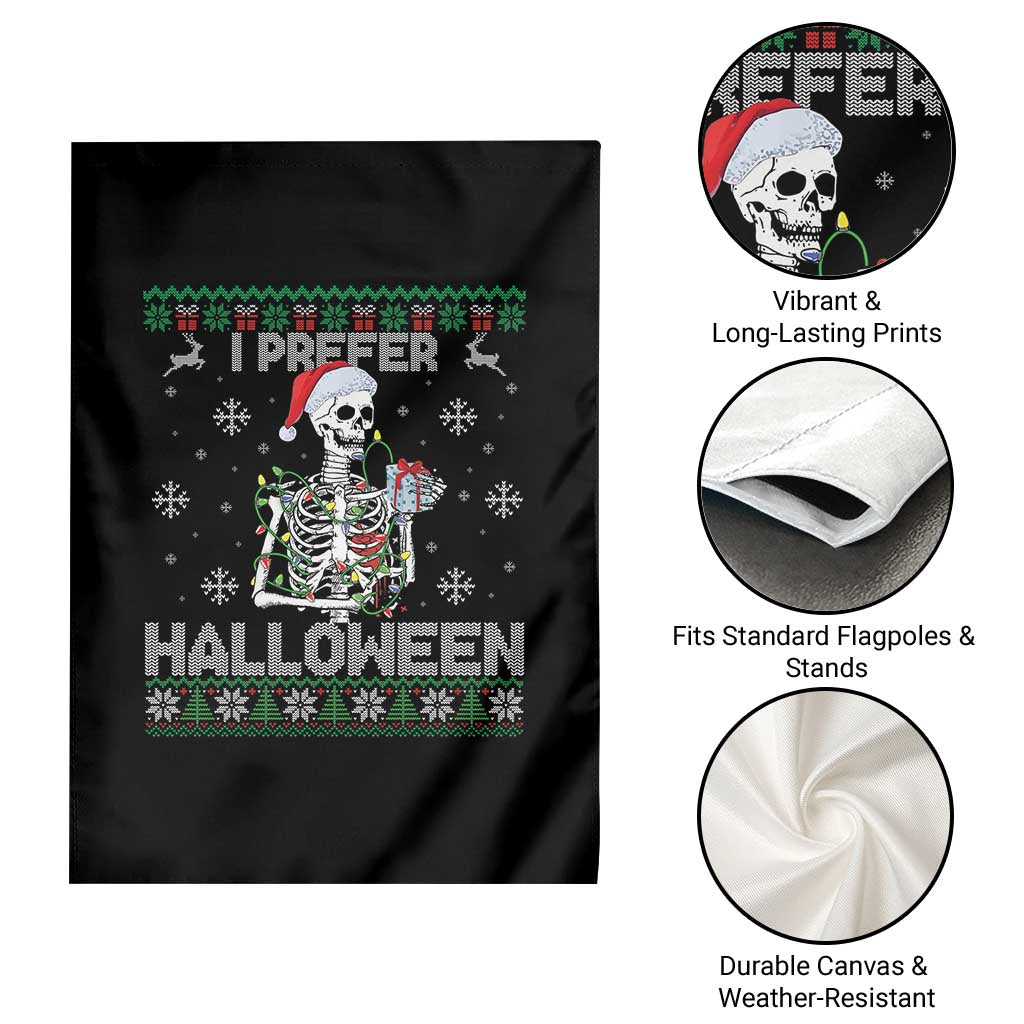 Funny Skeleton Christmas Garden Flag I Prefer Halloween Spooky Xmas Holiday TS02 Print Your Wear