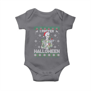 Funny Skeleton Christmas Baby Onesie I Prefer Halloween Spooky Xmas Holiday TS02 Charcoal Print Your Wear