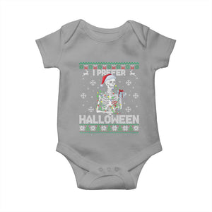 Funny Skeleton Christmas Baby Onesie I Prefer Halloween Spooky Xmas Holiday TS02 Sport Gray Print Your Wear