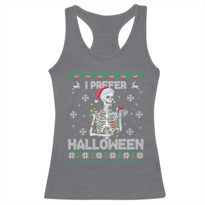 Funny Skeleton Christmas Racerback Tank Top I Prefer Halloween Spooky Xmas Holiday TS02 Charcoal Print Your Wear