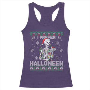 Funny Skeleton Christmas Racerback Tank Top I Prefer Halloween Spooky Xmas Holiday TS02 Purple Print Your Wear