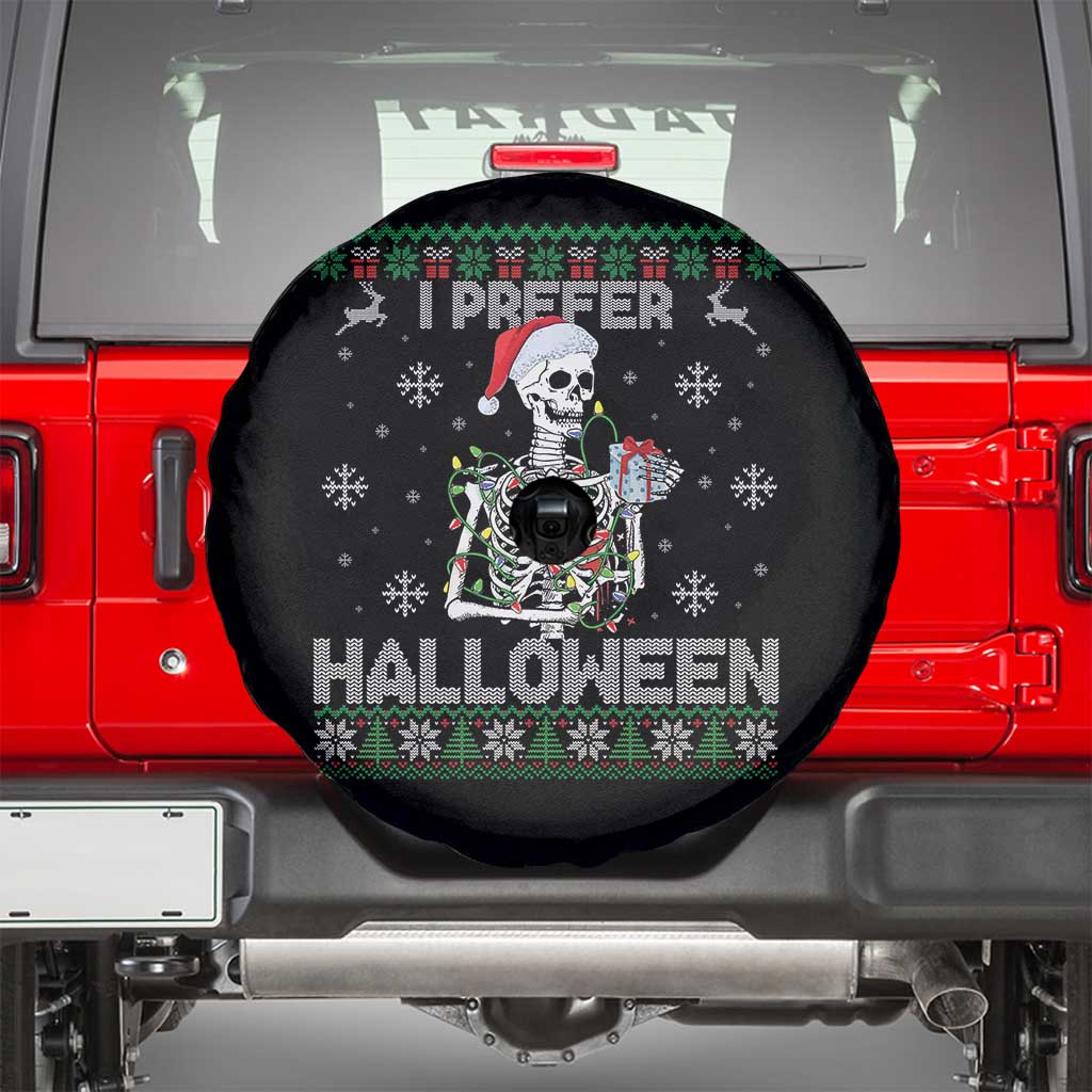 Funny Skeleton Christmas Spare Tire Cover I Prefer Halloween Spooky Xmas Holiday TS02 Black Print Your Wear