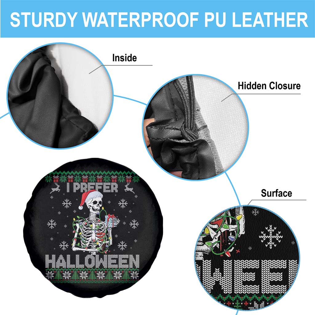 Funny Skeleton Christmas Spare Tire Cover I Prefer Halloween Spooky Xmas Holiday TS02 Print Your Wear