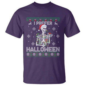 Funny Skeleton Christmas T Shirt I Prefer Halloween Spooky Xmas Holiday TS02 Purple Print Your Wear