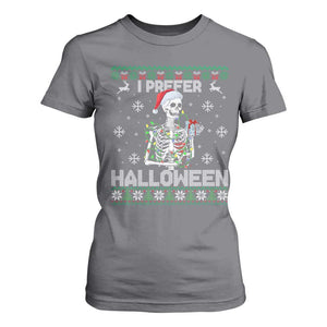 Funny Skeleton Christmas T Shirt For Women I Prefer Halloween Spooky Xmas Holiday TS02 Charcoal Print Your Wear