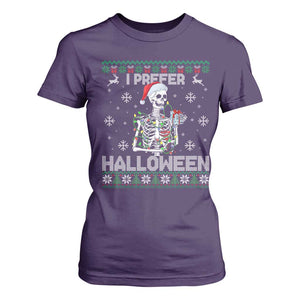 Funny Skeleton Christmas T Shirt For Women I Prefer Halloween Spooky Xmas Holiday TS02 Purple Print Your Wear