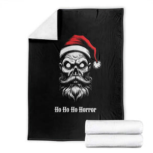Creepy Christmas Skull Throw Blanket Ho Ho Ho Horror Santa Gothic Holiday TS02 Black Print Your Wear