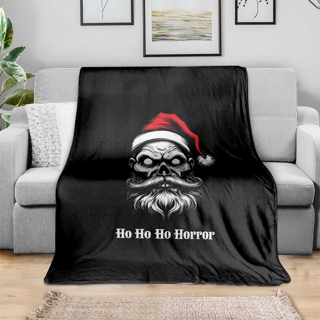 Creepy Christmas Skull Throw Blanket Ho Ho Ho Horror Santa Gothic Holiday TS02 Print Your Wear