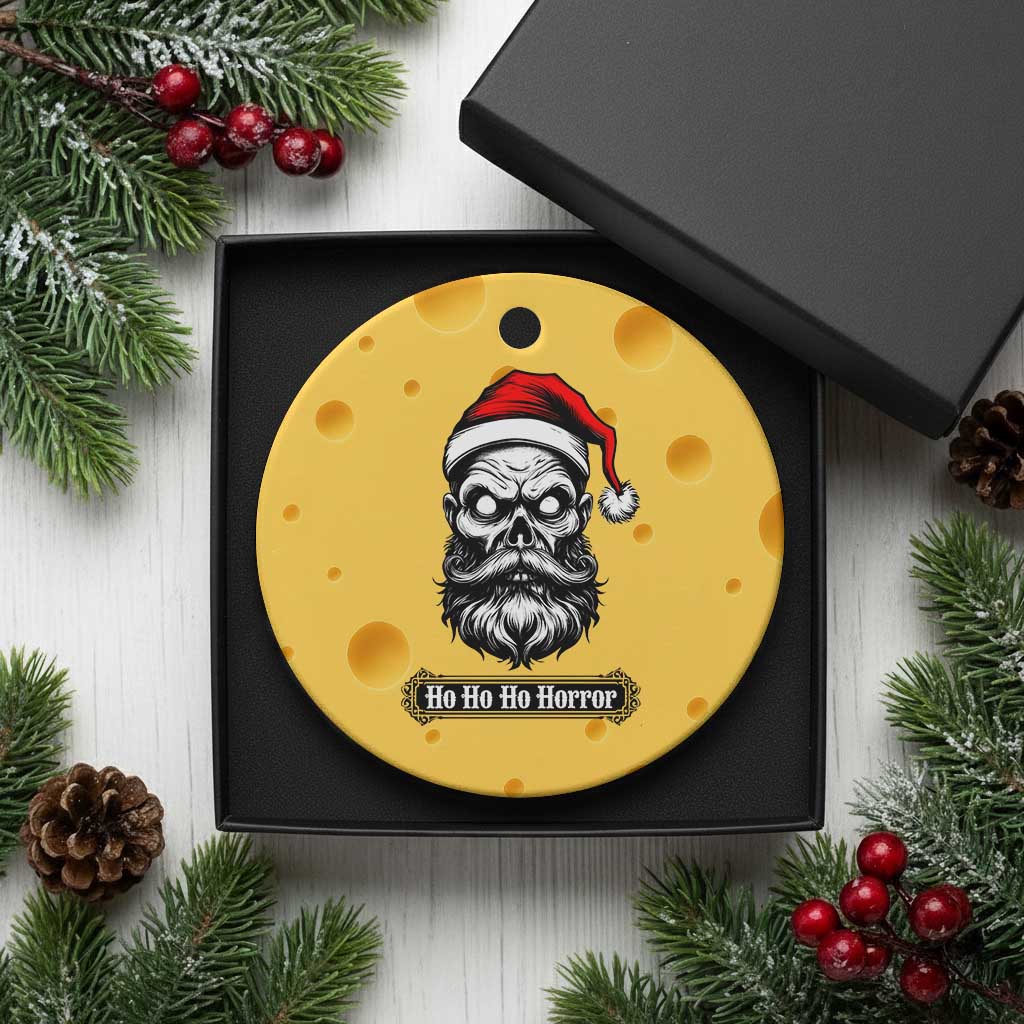 Creepy Christmas Skull Ceramic Ornament Ho Ho Ho Horror Santa Gothic Holiday TS02 1pc Yellow Cheese Print Your Wear