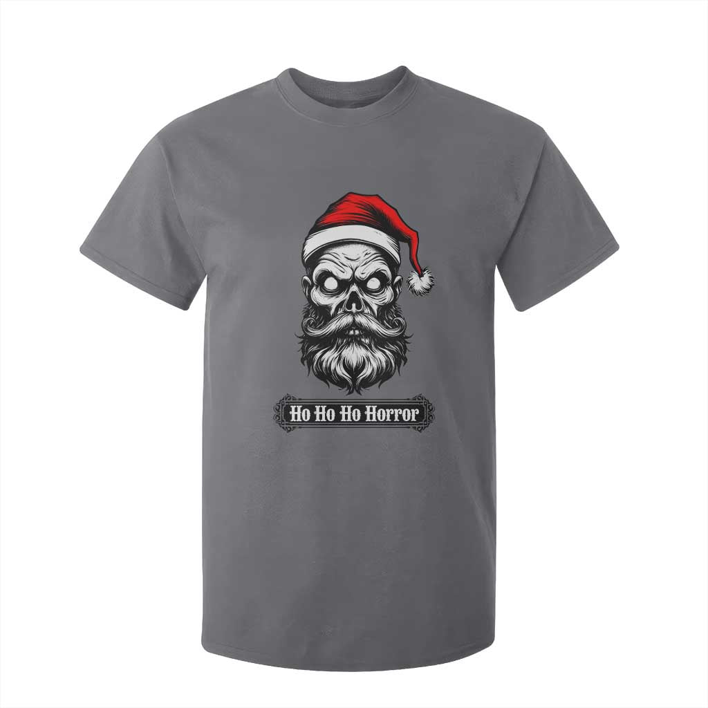 Creepy Christmas Skull T Shirt For Kid Ho Ho Ho Horror Santa Gothic Holiday TS02 Charcoal Print Your Wear