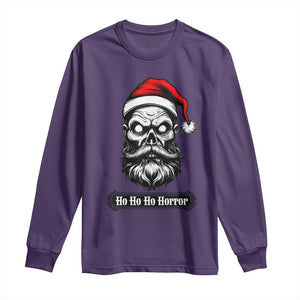 Creepy Christmas Skull Long Sleeve Shirt Ho Ho Ho Horror Santa Gothic Holiday TS02 Purple Print Your Wear